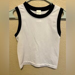 NWT Athleta Renew Seamless Muscle Tank White with Black Trim